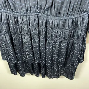 Current Air Anthropologie Blue Star Print Micro Pleat‎ Tiered Dress Size Small thumbnail 6