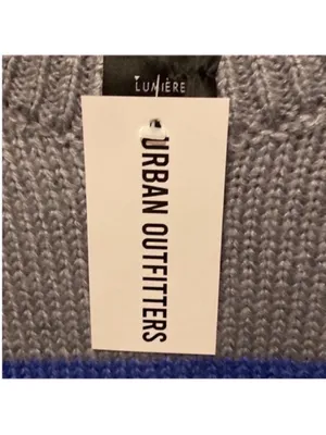 Lumiere Urban Outfitters Crewneck Sweater Blue Black Grey Colorblock Size L thumbnail 8