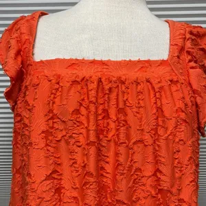 LC Lauren Conrad NWT Coral Ruffled Sleeve Square Neck Cross Back Top thumbnail 4