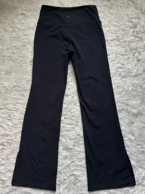 Danskin Black Women’s High-Waist Flare Jogger Track Pants with Side Slit Size M thumbnail 4