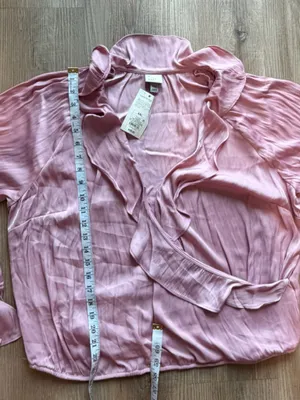 Elegant Plus Size Blush Pink Women's Blouse XXL Wedding Formal Occasion Top Chic thumbnail 6