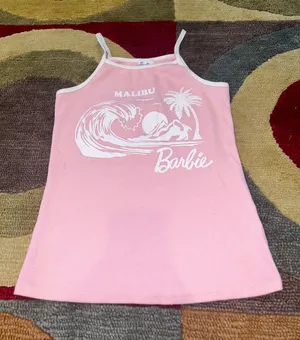 Malibu Barbie Light Pink High Neck Ribbed Tank Top Kids XL Fits XS an Junior’s thumbnail 1