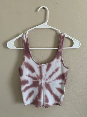 PacSun Tie Dye Purple And White Crop Tank Top thumbnail 1