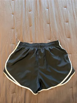 Nike Dark Gray Athletic Running Shorts with White Trim thumbnail 3
