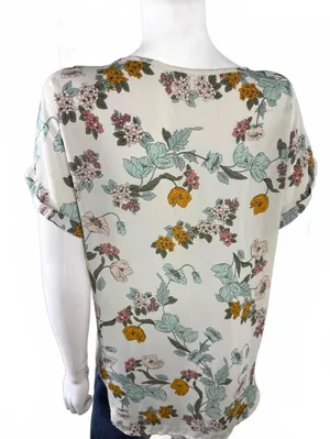 Maurices Floral Print Short Sleeve Blouse - Size M thumbnail 4