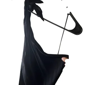Mango Black Asymmetric Bow Maxi Dress With Slit Xs New $129.99 #758 thumbnail 9