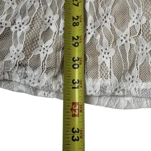 Shein Women Size Medium White Beige Lace Mini Dress A-line | 61-4 thumbnail 7