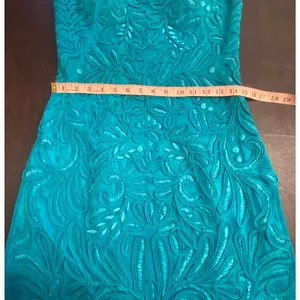 Sue Wong Teal Embroidered‎ Lace Sheath Dress Sz 10 Cocktail Formal Wedding Prom thumbnail 9