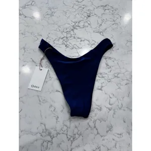 NWT Quince Deep Navy High Rise High Leg Dipped Bikini Bottom Size Small thumbnail 2