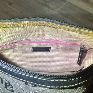 Dooney Bourke Canvas Monogram Y2K Gray / Black Shoulder Bag thumbnail 7