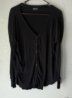 ABLE Cardigan Sweater Womens‎ Medium Button Front Long Sleeve Lightweight Top thumbnail 1