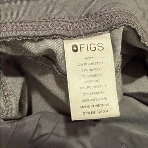Figs Women's‎ Gray Joggers with Teal Drawstring thumbnail 3