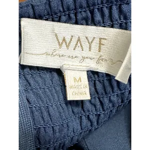 WAYF Talia Tiered Maxi Dress Strapless Smocked Stretchable Bodice Blue W M NWOT thumbnail 8