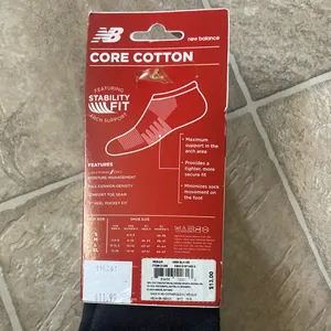 New Balance Unisex Black Core Cotton Athletic Socks - 4 Pack thumbnail 3