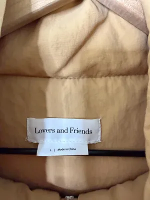 Lovers & Friends‎ Revolve Jillian Puffer Jacket Nude Full Zip Womens Size L thumbnail 8