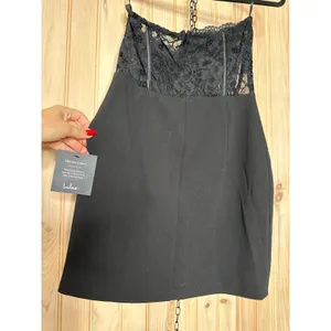 NWT Lulus Sultry Persona Black Lace Strapless Bustier Bodycon Mini Dress Party M thumbnail 6