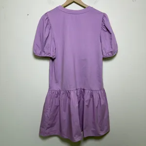 English Factory Women Cotton Mini Dress Medium Purple Preppy Old Money Classic‎ thumbnail 10