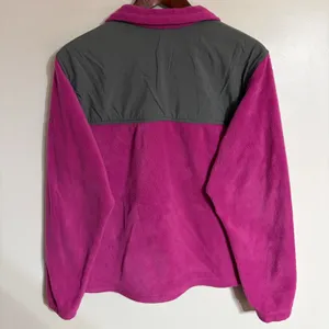Columbia Womens XL Fleece Jacket Full Zip Colorblock Pink Grey Outdoor Layer thumbnail 8