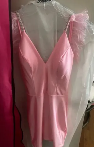 Jessica Angel Pink spring cocktail rhinestone dress thumbnail 1