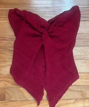 Burgundy Eyelet Tube Top thumbnail 1