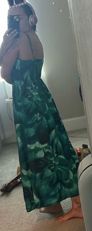 Amazon Green Blue Midi Dress  thumbnail 3