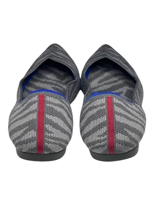 VHTF: Retired Rothy’s ➤ The Point Flats ➤ Grey Zebra Stripe Print ➤ 8M ➤ Sustain thumbnail 4