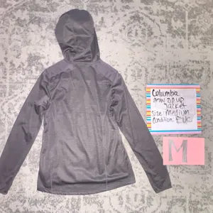 Columbia Women’s Softshell Jacket Medium Gray Hooded Fleece Lined Sport thumbnail 2