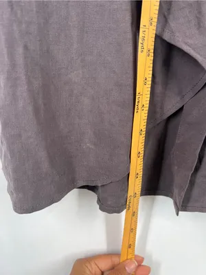Garnet Hill Silk Linen Lightweight Draped Front Long Topper Coat Size 6 thumbnail 16