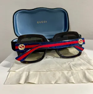 Gucci Sunglasses ❤️ Havana Glitter Blue and Red Brown Gradient thumbnail 1