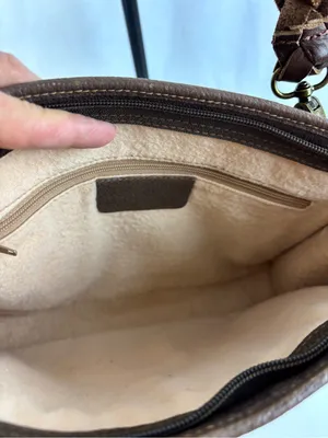 Gucci Beige and Brown GG Canvas Crossbody Bag with braid trim thumbnail 8