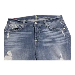7 For All Mankind Josefina Skinny Boyfriend Jeans Size 28 mid Wash Distressed thumbnail 5