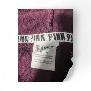Medium Burgundy & grey Victoria's Secret PINK hoodie STRINGS MISSING #VS #241 thumbnail 3