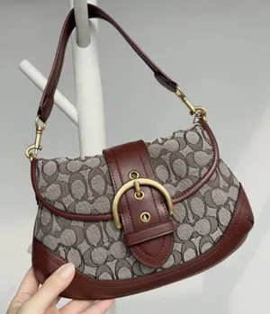 Coach Brown Soho Shoulder Bag Signature Jacquard thumbnail 1