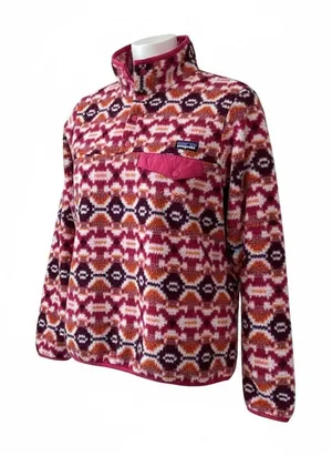 Patagonia Synchilla quarter snap pullover Pink and orange Aztec Print Size Small thumbnail 1