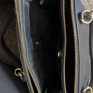 Coach Large Christie Carryall Black Crossgrain Leather Satchel Shoulder Bag Gold thumbnail 7