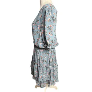 WAYF Dusty Blue Floral Mini Dress XL NWT Wedding Guest Garden Party thumbnail 5