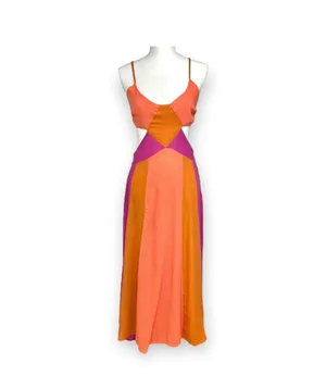 Love The Label Cut-Out Dress in Coral Color Combo thumbnail 4
