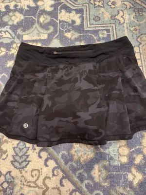 Black and Grey Camo Lululemon Pace Rival Skirt 6 thumbnail 2