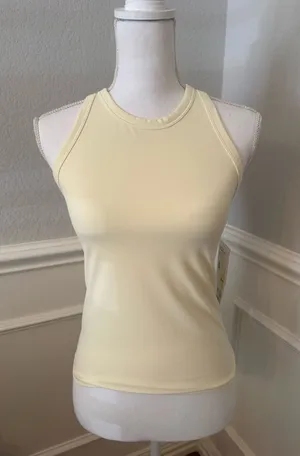 Athleta transcend top small NWT butter yellow  thumbnail 1