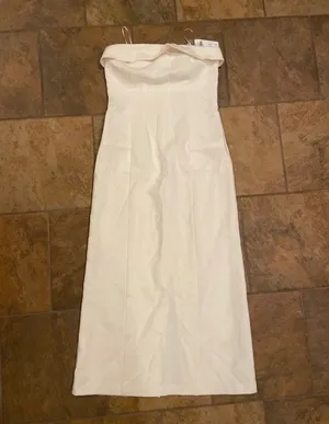 Abercrombie & Fitch White Bodycon Strapless Midi Dress thumbnail 2