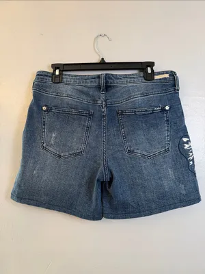 Pilcro embroidered jeans shorts 28 slim boyfriend thumbnail 4