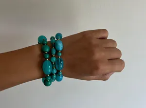 Teal Turquoise Stretch Bracelet Blue thumbnail 2