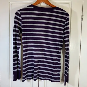 Gap Supersoft Long‎ Sleeve Striped Tee Scoop Neck Slim Fit Womens M READ thumbnail 7
