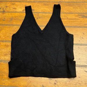 Abercrombie Fitch Black Knit Wrap V Neck Crop Tank‎ Top Womens XS thumbnail 4