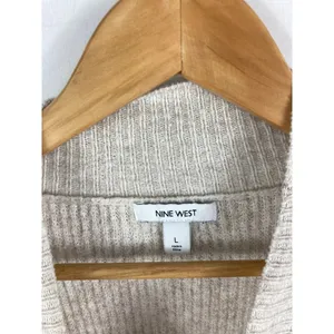 Nine West Mock Neck Stripe Sleeve Knit Sweater Size Large thumbnail 3