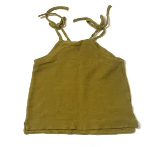 Madewell Tie Shoulder Ribbed Tank Top Spiced Olive Green Size Small thumbnail 2