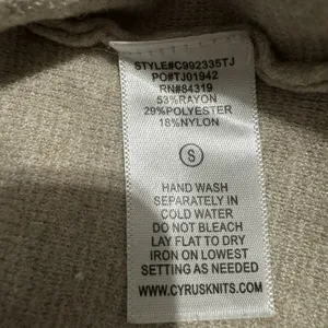 Cyrus Mock Neck Pullover Knit Strechy Sweater Dolman Sleeve‎ Women Small Beige thumbnail 13