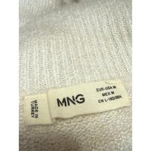 MNG Mango Women's Cream Turtleneck Long Sleeve Knit Crop Sweater Top Size M thumbnail 4