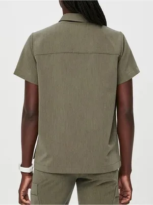 Figs Saiya Cargo scrub top heathered olive green NEW XXS limited edition thumbnail 4