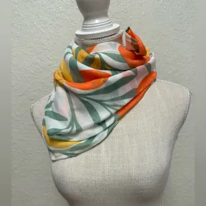 Orange 🍊 Citrus Patterned Scarf Sarong Wrap thumbnail 10